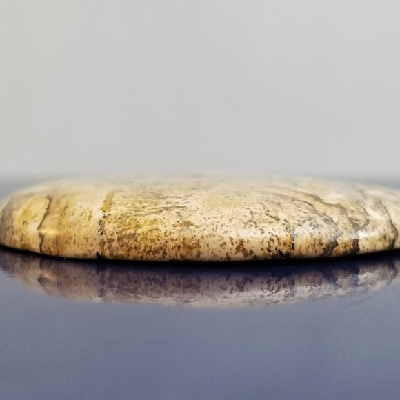 Large Picture Jasper * 48.23 x 5.73mm * Drilled Cabochon * Round Pendant Stone - Picture 4 of 12